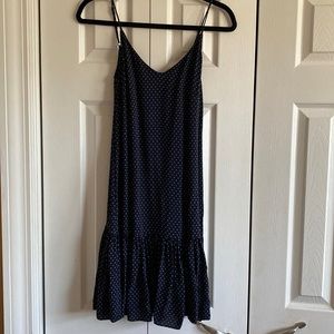 Polka dot mini dress navy size extra small 100% viscose